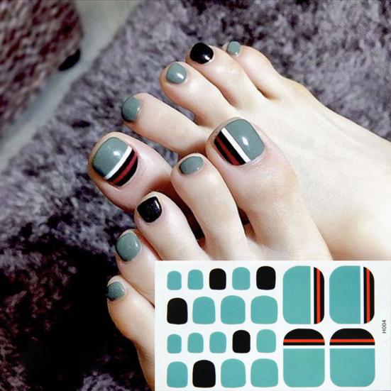 Heart Moon Leaf Waterproof Toe Nail Stickers Full Cover Decals Adhesive Wraps
