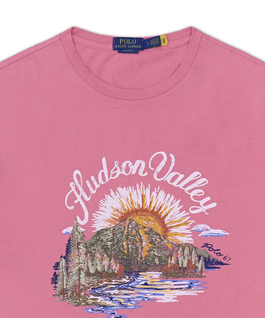 POLO RALPH LAUREN Классический крой Хлопковая футболка с графическим принтом - Красная