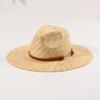 Casual belt, big-brimmed straw hat, summer female raffia sun hat, beach vacation sun hat, prevent external rays
