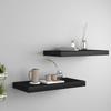 VidaXL Floating Wall Shelves 2 Pcs Black 50x23x3.8 Cm MDF