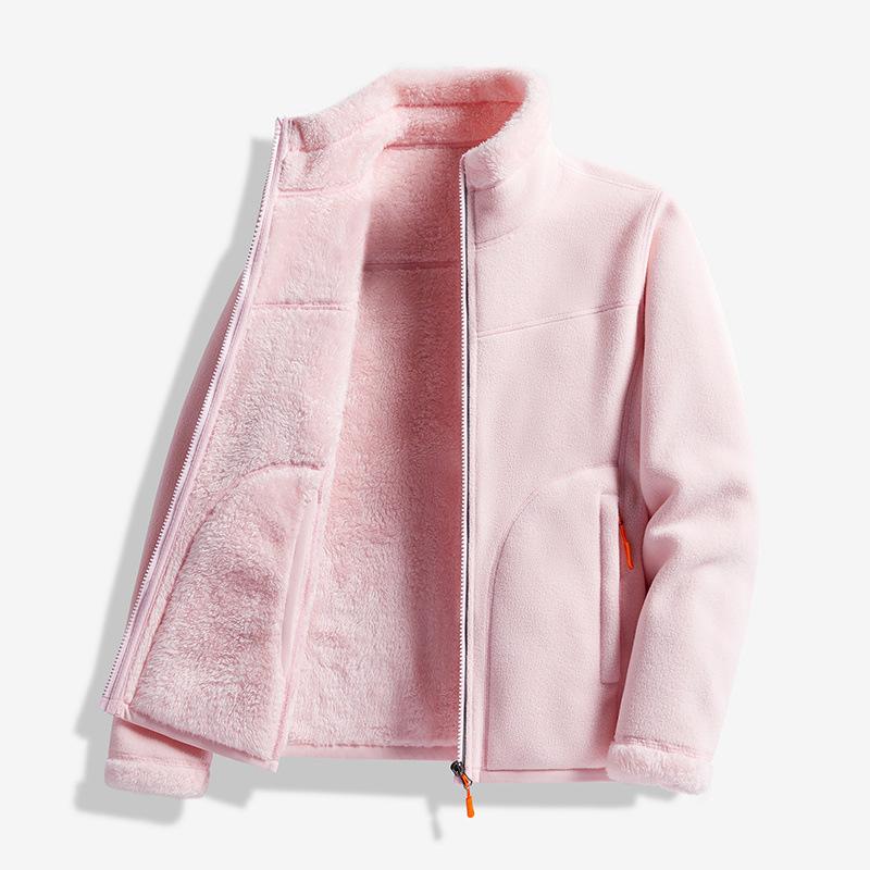 Outdoor Fleece Jacket Polar Fleece Double-sided Wear Thick Coral Fleece Jacket for Women