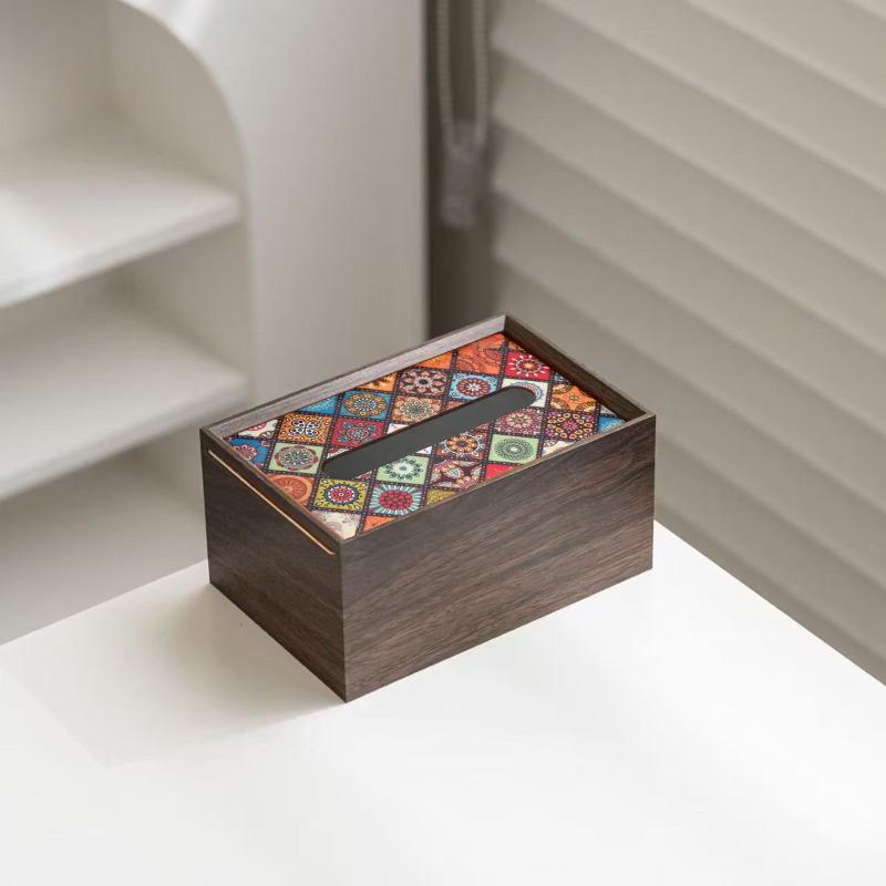 1 шт. Деревянный чехол для салфеток «Цветущая сакура», держатель для салфеток, коробка для хранения, идея для подарка, креативный деревянный держатель для салфеток