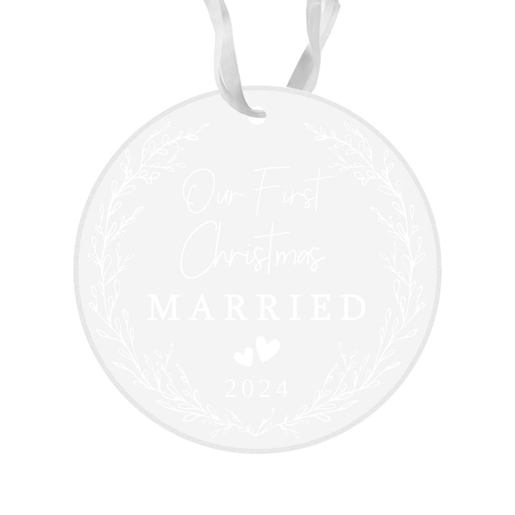 Personalised Christmas Crystal Acrylic Ornaments First Mr Mrs Couple Married Wedding Gifts Family Ornament Tree Decoration 2025