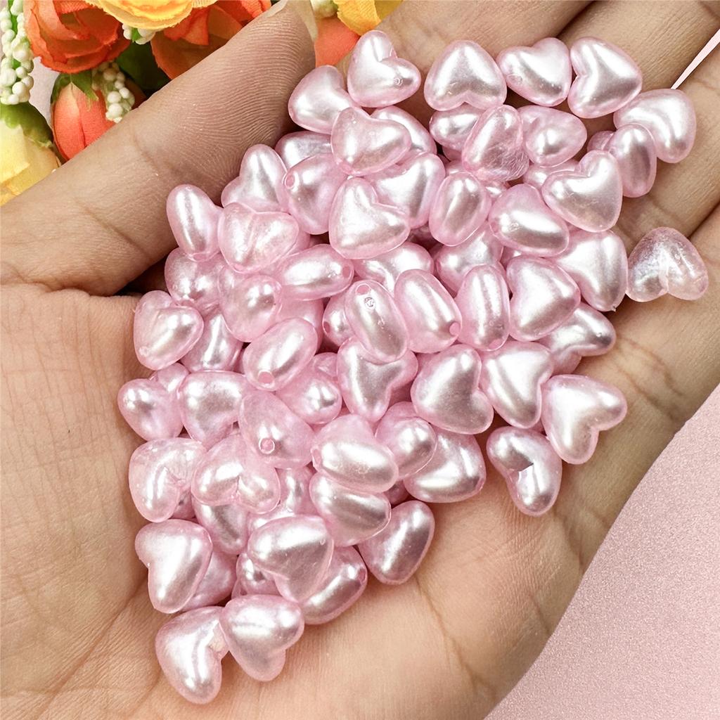 Товары для вечеринок своими руками изготовление украшений с отверстием 10,1*8,8 мм сияющее светло-персиковое сердце 100 шт. красочные креативные акриловые бусины ручной работы