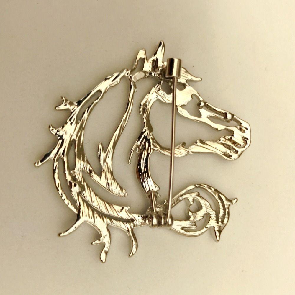 Simple Zodiac Horse Pin Zinc Zinc Alloy New Year Chest Flower Hollow Horse Brooch  Year of The Horse