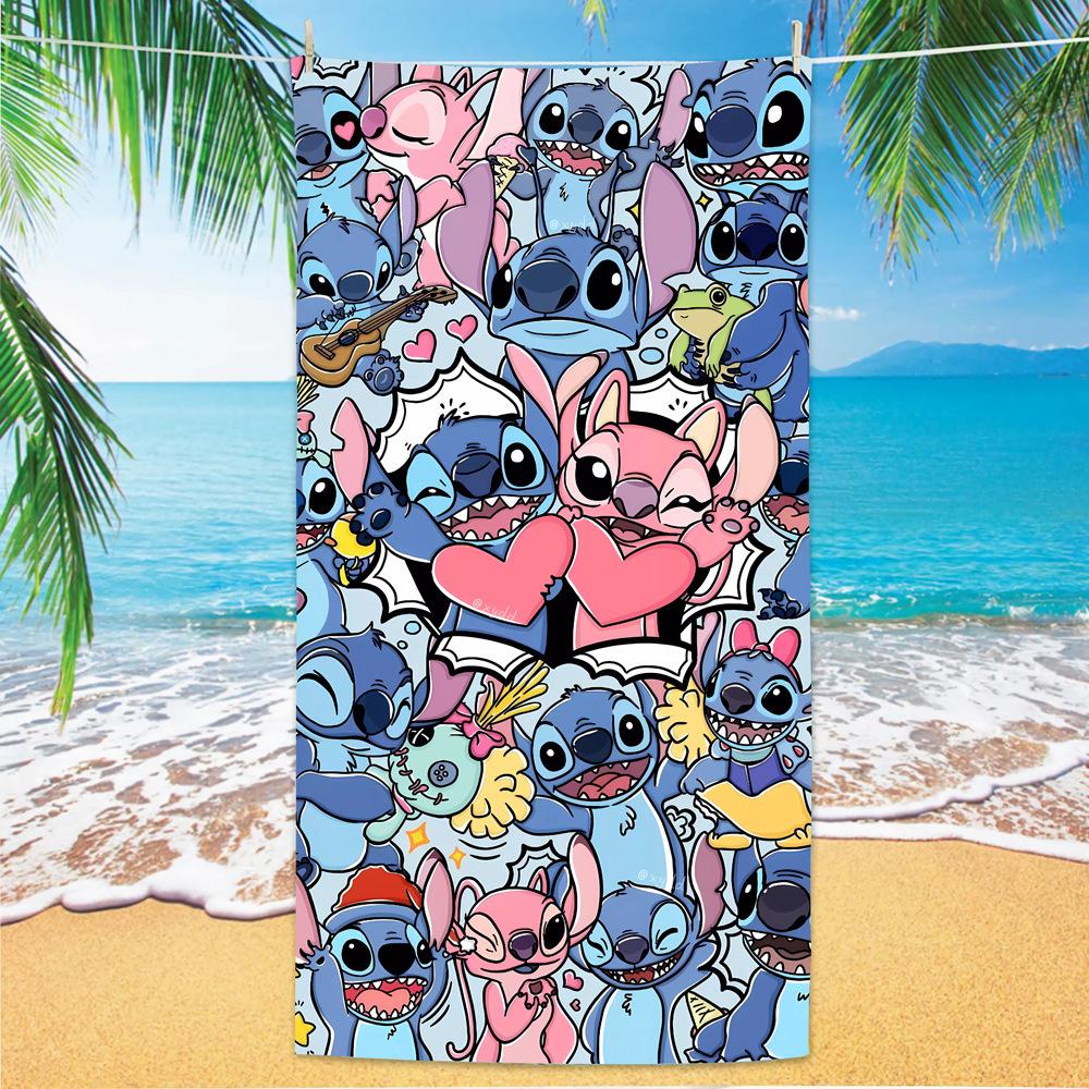 New Printed Beach Towel Stitch Kulomie Beach Towel Children'S Cartoon Towel Cloth
