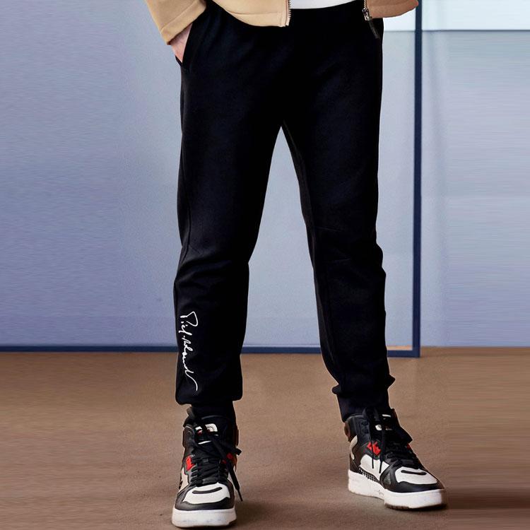 Fila Вышитые трикотажные спортивные брюки Jogger средней посадки, мужские низы, черные F11M118603FBK