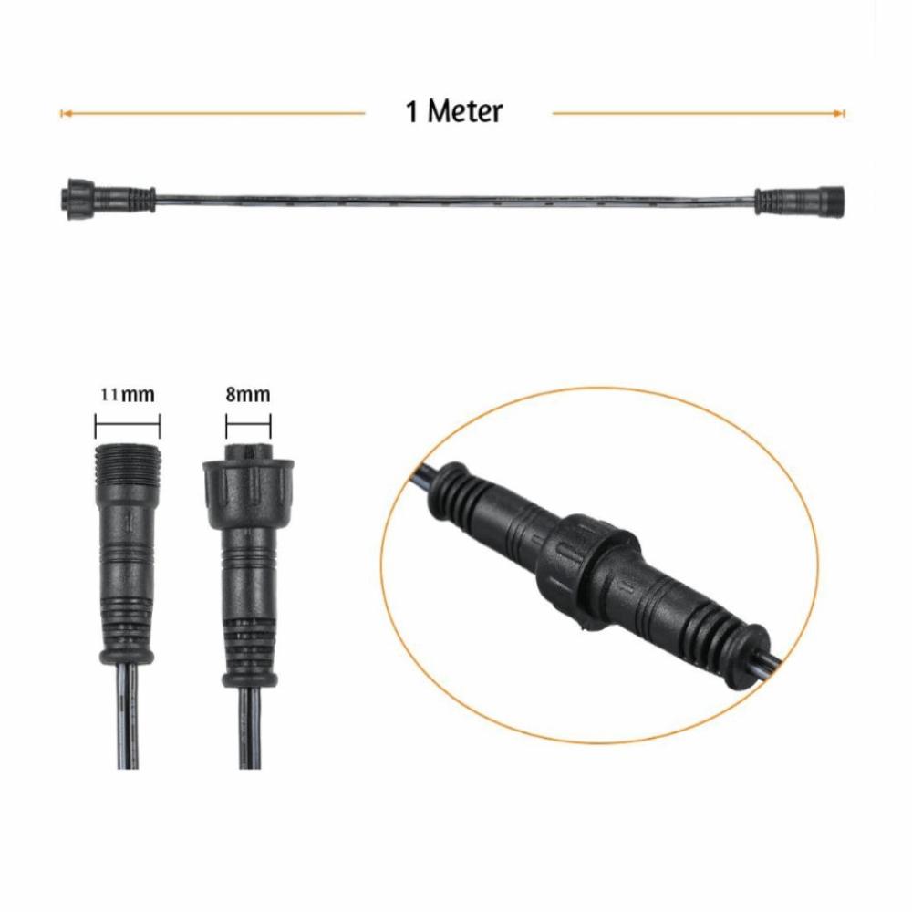 5pcs 3.3ft Garden Extension Cord IP67 LED Light Extension Cord  Garden Lighting