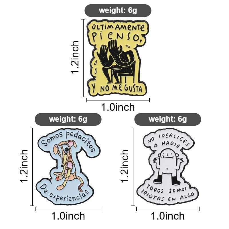Xiaomi NO IDEALICES A NADIE TODOS SOMOS IDIOTAS EN ALGO Enamel Pin Funny Spanish Emotional Awareness Brooch Lapel Bag Badge Jewelry Pin