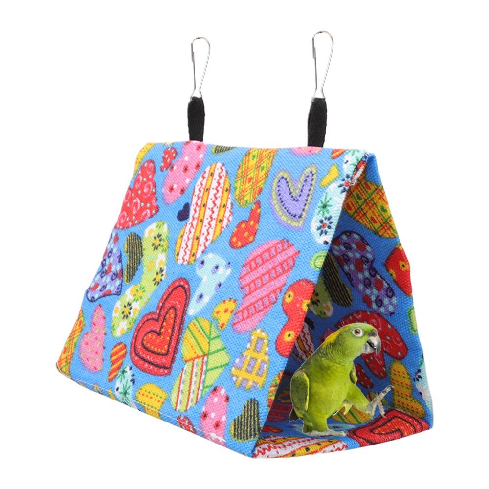 Hanging Hooks Bird Tent House Colorful Canvas Hanging Bird Cave Parakeet Snuggle Hut For Cockatiel
