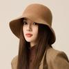 Women's Wool Fisherman Hat Solid Color Bucket Hat Outdoor Warm Basin Hat