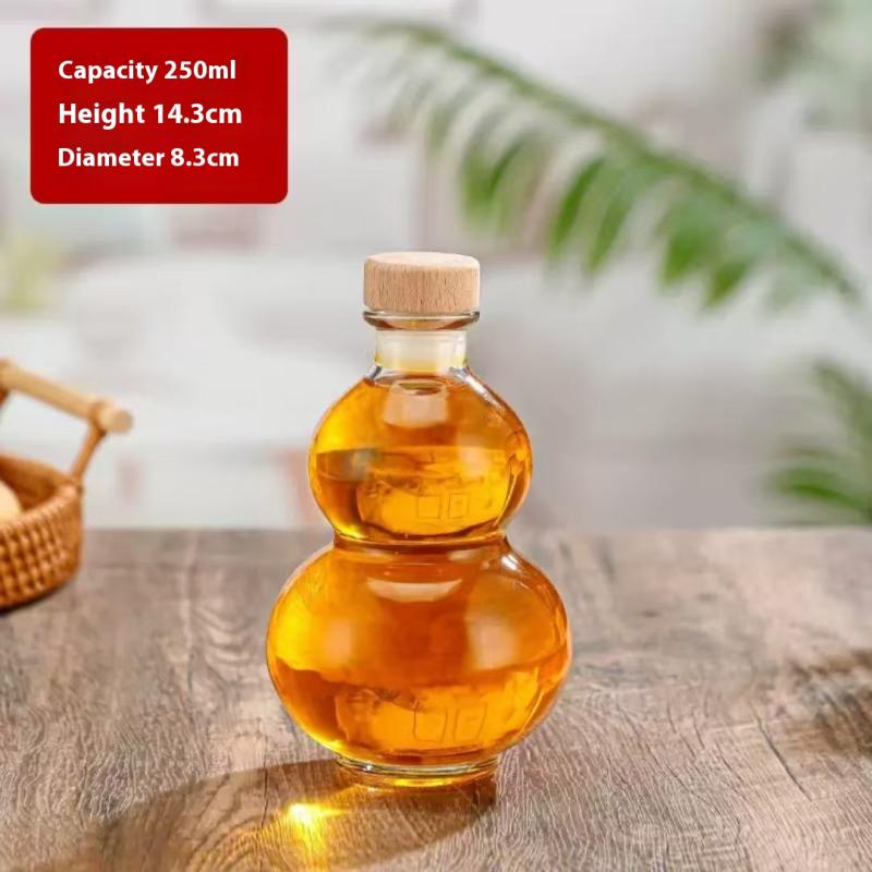 Прозрачная бутылка для вина из высокоборосиликатного стекла в форме тыквы, термостойкое стекло, пустая бутылка с крышкой, бутылка для молочного чая, для холодного заваривания