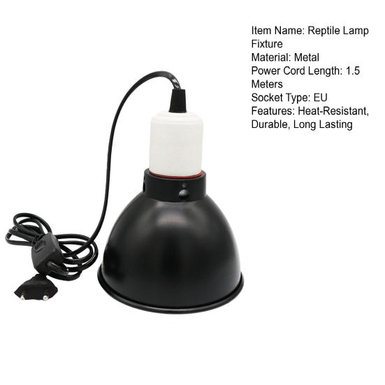 Нагревательная лампа для рептилий. Термостойкий универсальный светильник. Простая установка светильника для рептилий с глубоким куполом и мощностью.