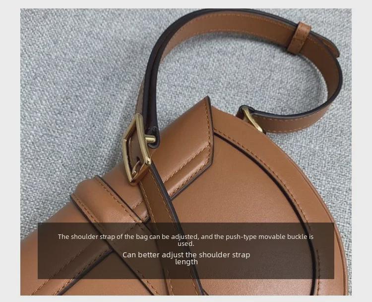 2024 женская модная сумка-седло из натуральной кожи полукруглой Т-образной формы через плечо