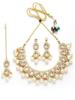 Gold Plated Pearl and Drop Kundan Studded Choker Necklace Setfor Women