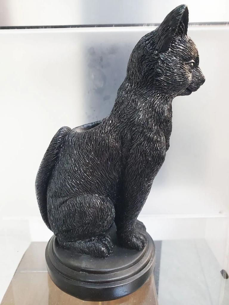 Новый Хэллоуин Домашний Декор Готический Подсвечник Черный Кот Украшение для Дома Смола Орнамент Настольные Поделки Аксессуары для Домашнего Декора