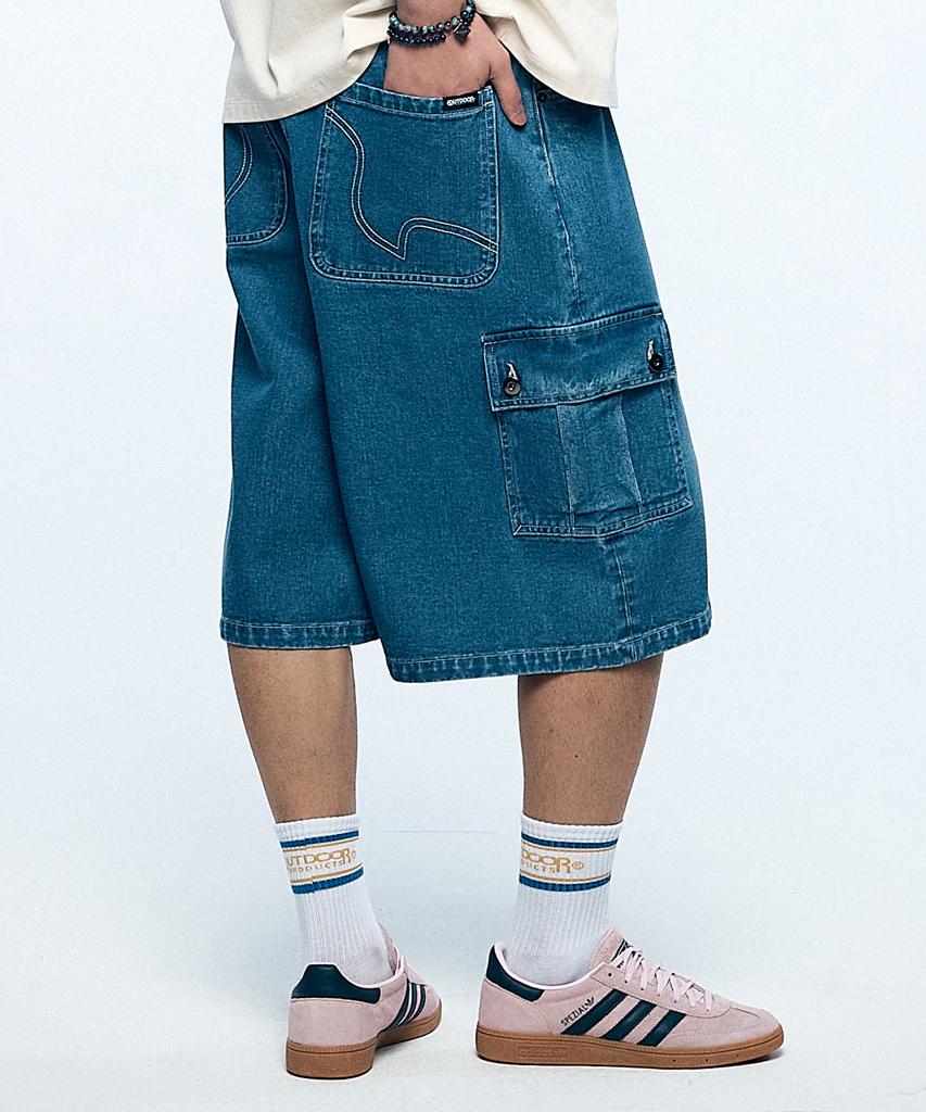 OUTDOOR PRODUCTS Bermuda Denim Cargo Shorts (Indigo Blue)