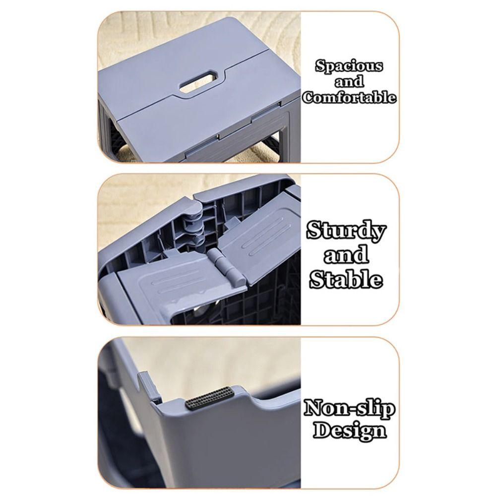 Collapsible Foldable Stool with Handle Footstool Portable Folding Step Stool  Shoe Changing