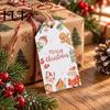 Paper Labels with Twine 50 Pcs Christmas Gift Tags, Merry Thick Santa Claus Tags Jute Rope for Holiday Wrapping, DIY Crafts, New Year Party