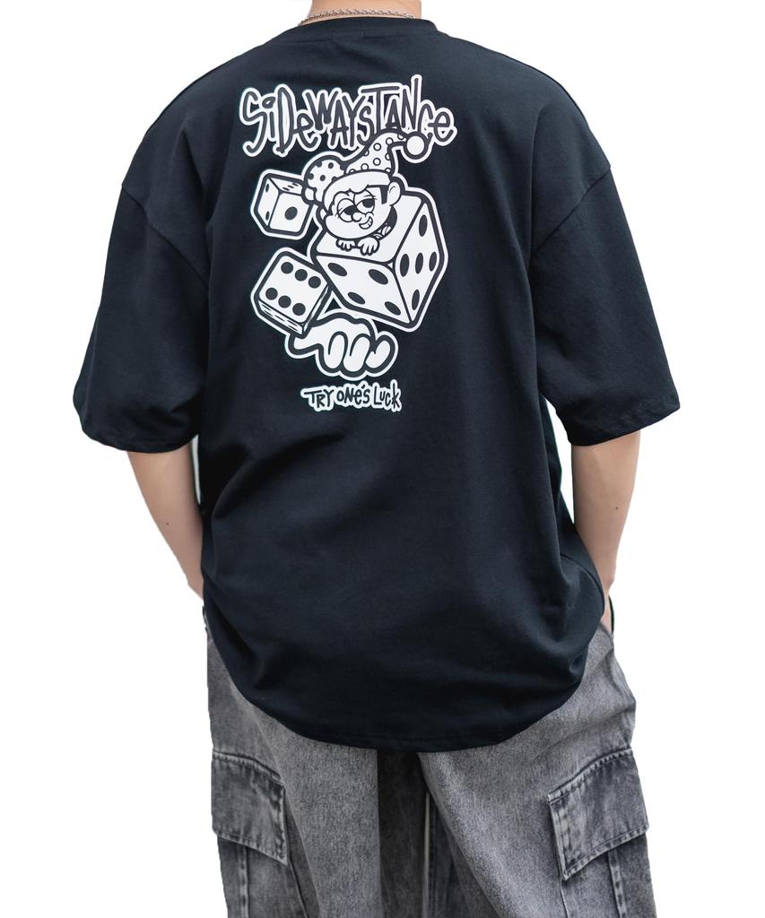 IMPROMES SIDEWAYSTANCE Men's Short Sleeve Die Print T-Shirt, Black, 70121