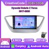 Wi-Fi 2Din Android автомобильный радиоприемник мультимедийный видеоплеер для Hyundai Solaris 2 Verna 2017-2020 с кнопкой Carplay GPS 2 + 32 ГБ