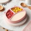 Silicone Suction Plate for Toddlers, Cute Bear Shape Unbreakable Divided Baby Feeding Bowl Bowl, Non Slip Tray Infants And Kids Set 6 Months