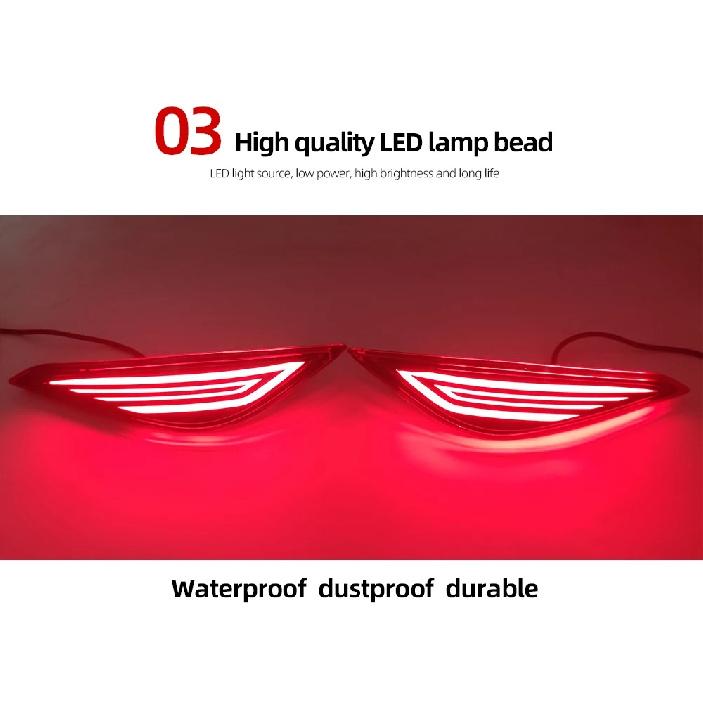 2PCS Auto LED Reflector For Toyota Rush 2018 2019 2020 Rear Fog Lamp Brake Light Rear Bumper turn signal Lamp