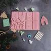 1Pc Building Block Christmas House Chocolate Mold Silicone Mould Gingerbread House Cookie Mold Cake Fudge Christmas Decoration