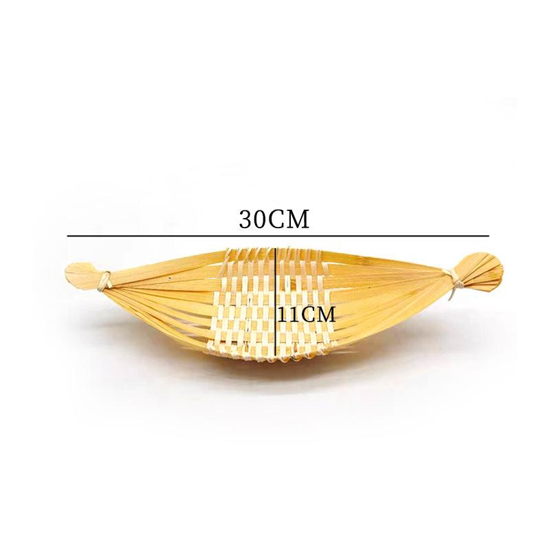 Eco Bamboo Platter Boat Shaped Serving Bowl for Sashimi and Snack Service in Style