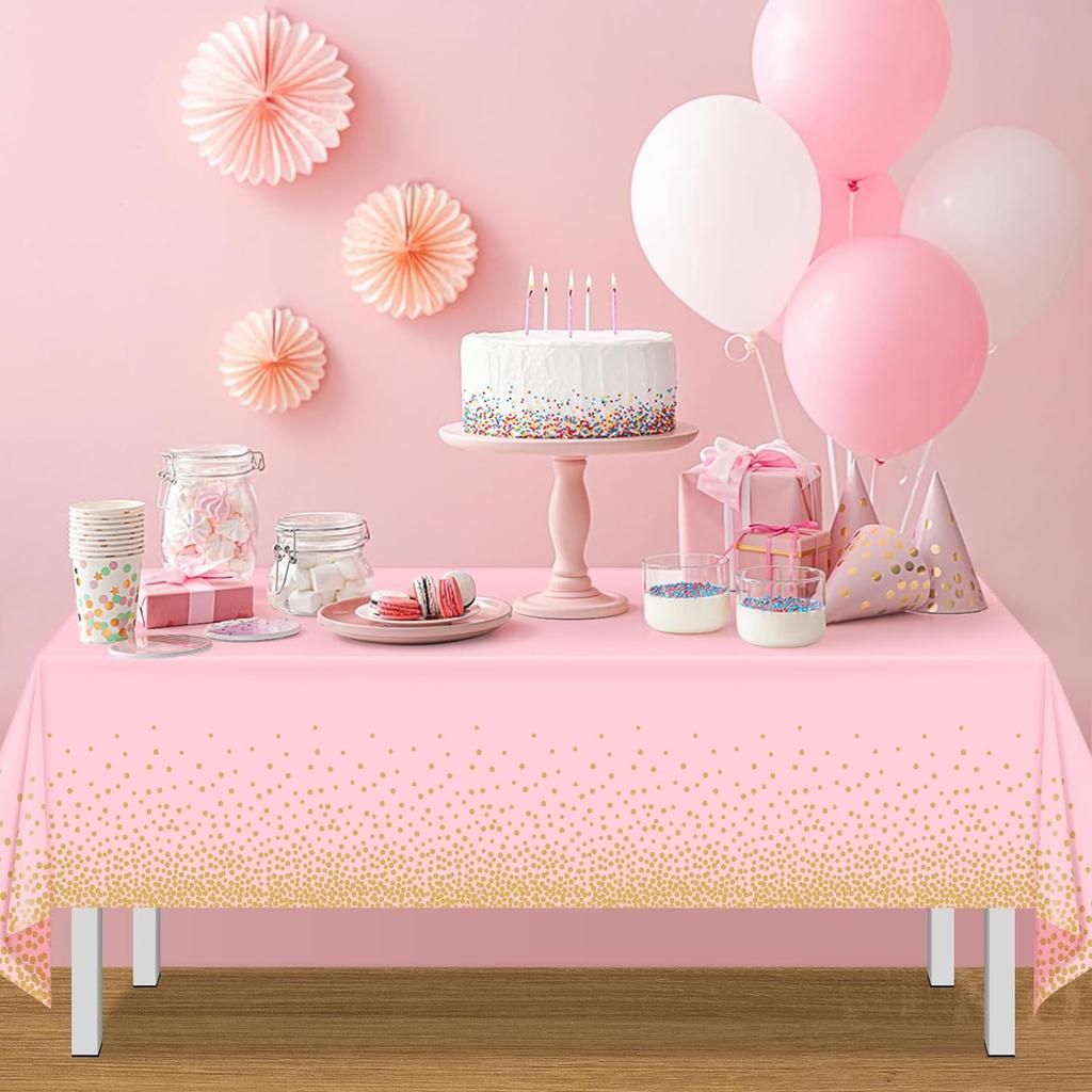 Elegant Dot Disposable Tablecloth, 137 X 274cm - Ideal for Birthday Parties Weddings Youngsters Showers and Special Occasions