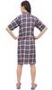 Bimba Check Print Baby Pink Women's Sleepshirt Button-up Shirt Dress Sleepwear -