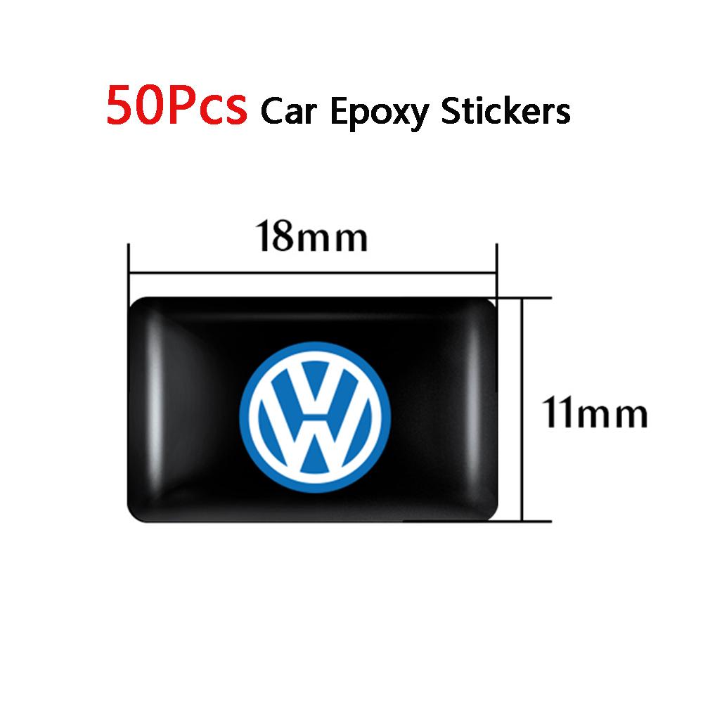 T2710/20/50Pcs 3D Fashion Car-Styling Body Waterproof Epoxy Resin Logo Sticker For Volkswagen GTI Golf Tiguan Passat Magotan Jetta 