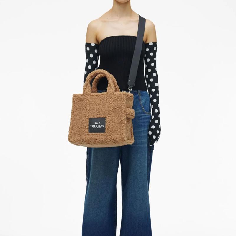 Marc Jacobs Logo Patch Polyester Tote Bag Women tote bags Camel-Brown M0016740-230