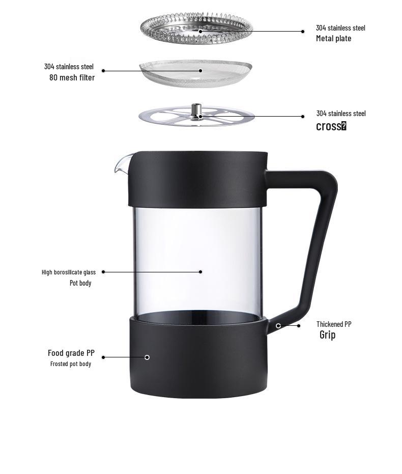 Seecin American High Borosilicate Glass French Press Coffee and Tea Maker