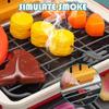 Электрическая игрушечная BBQ-гриль с реалистичными огнями, паром, обучающим подарком, цветной едой и звуками, шипение, Ролевая игра Cha N0g6