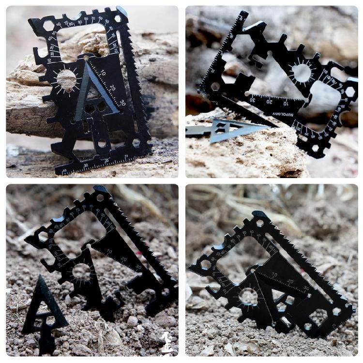 Многофункциональный набор для выживания 18 в 1 из нержавеющей стали, мультитул, карманный размер, инструмент-кредитная карта, простота использования