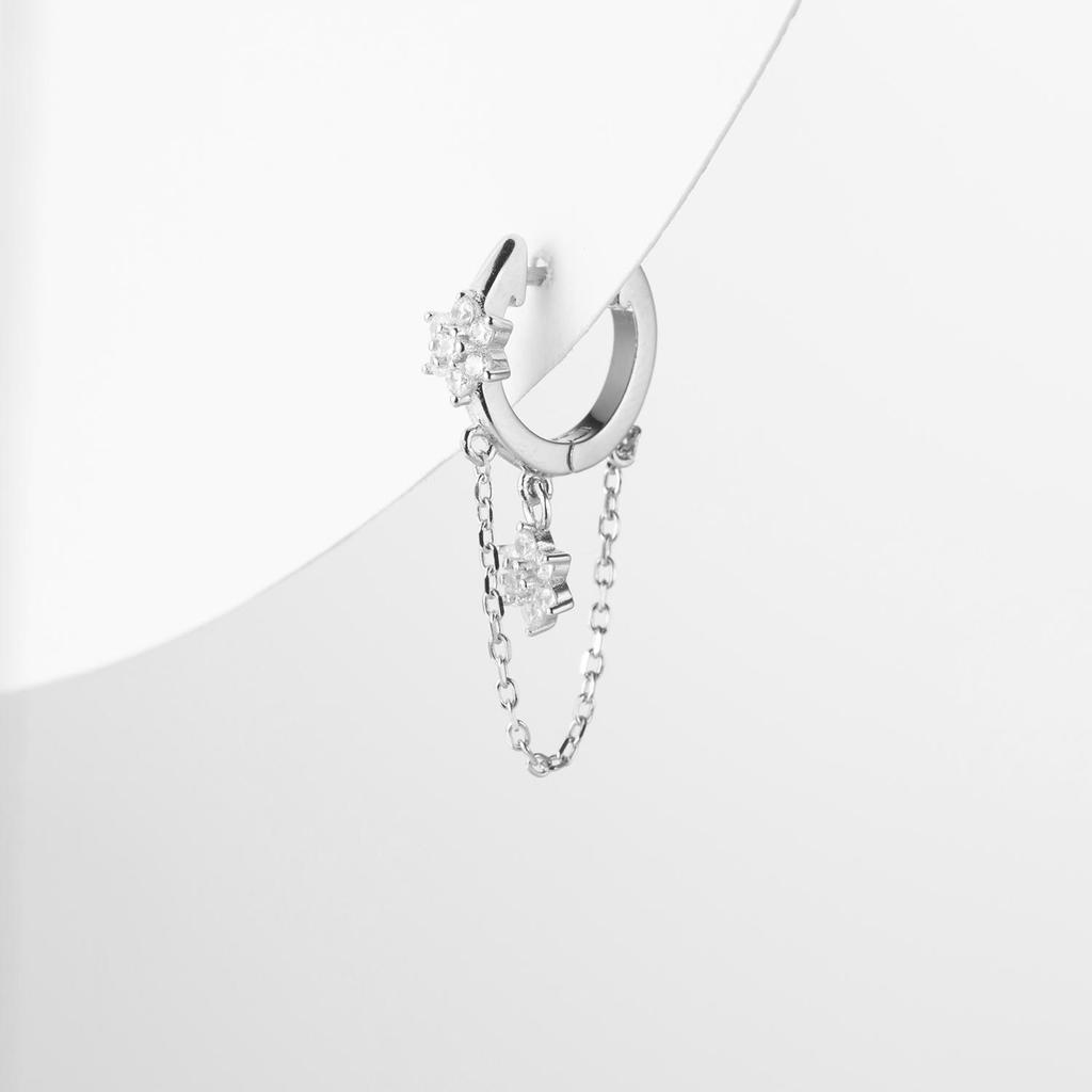 ANDYWEN 100% стерлингового серебра 925 пробы золотая цепочка с цветком серьги-подвески подвески клипсы для пирсинга 2023 женские свадебные украшения