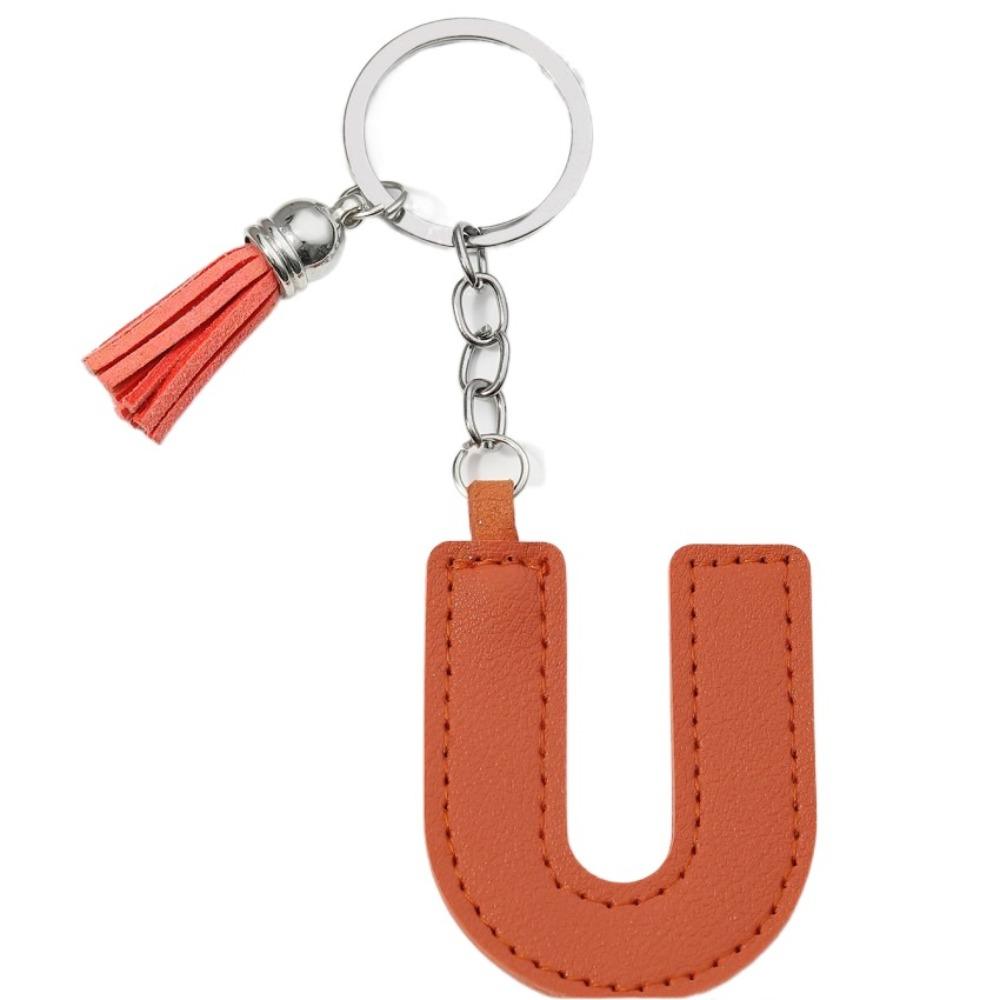 Брелок для ключей с алфавитом, пряжка для ключей от автомобиля, органайзер для ключей, деловой держатель для ключей из искусственной кожи, 26 букв, брелок в подарок