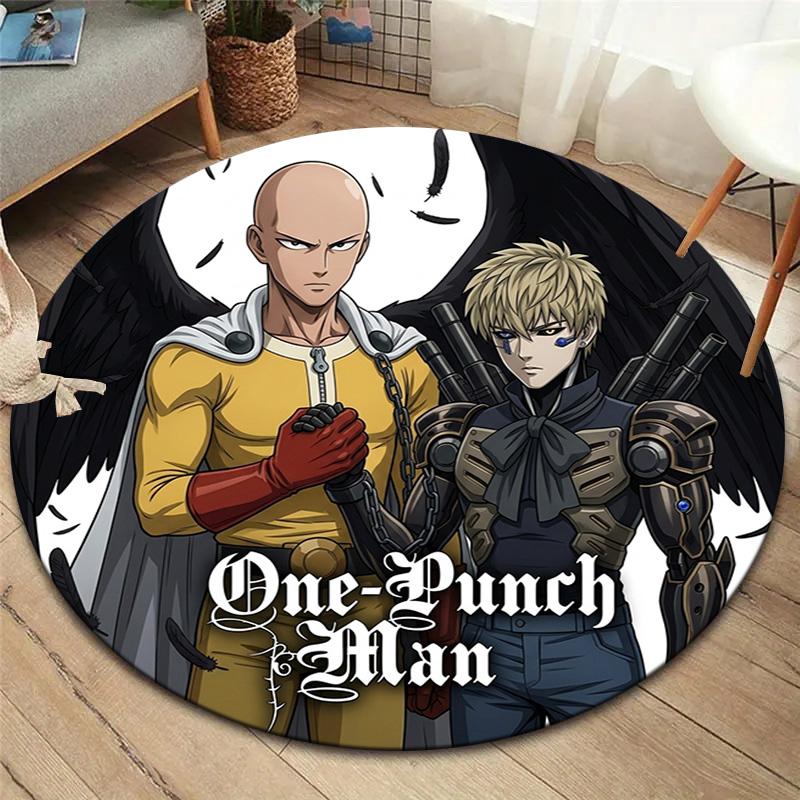 Onepunch Man Round Area Rug Carpet Rug For Living Room Bedroom Sofa Playroom Decor Nonslip Floor Mat