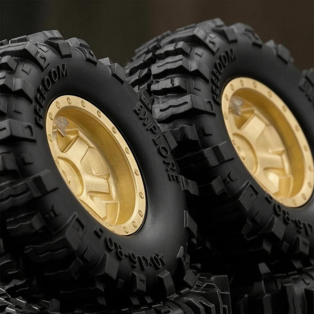 4 Pieces RC Wheel and Tire Assemblies Beadlock Set Long-Lasting