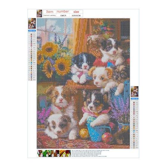 Алмазная мозаика Собака Животное 30x40 см Мозаика из бусин Набор для мозаики Популярный DIY Ручная работа Подарок Украшение
