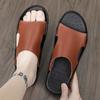 Сандалии Мужские Кожаные Классические Летние Мужские Шлепанцы Мягкие Черные Шлепанцы Шлепанцы из ПУ кожи Легкие Шлепанцы EVA для Мужчин