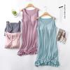 Modal Sleeveless Dress Bra Padded O-Neck Sundress Loose Homewear Dresses Plus Size Causal Tank Sleepdress