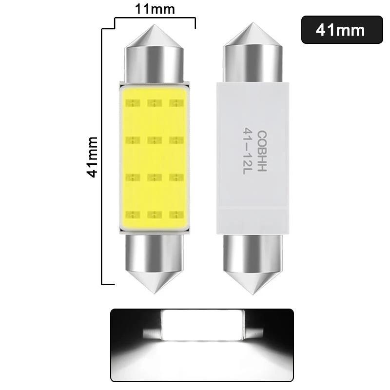 C5W LED Bulb Festoon 31mm 36mm 39mm 41mm 12V 7000K White Car Interior Dome Reading Light Trunk License Plate Lights