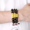 Pixiu bracelet for men with six-character mantra, black agate imitation gold bracelet, fortune-bringing jewelry, birthday gift for boyfriend