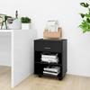 VidaXL Rolling Cabinet Black 46x36x59 Cm Chipboard