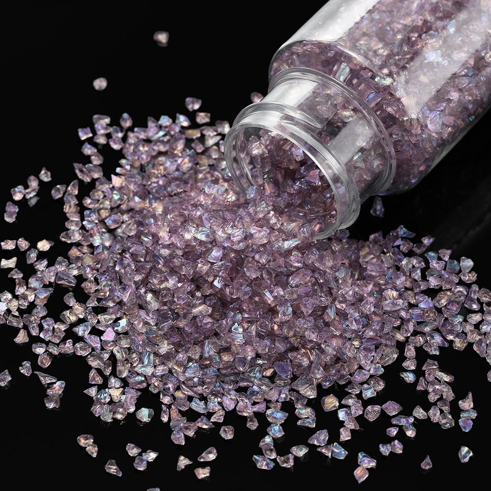 30g/Bottle Glass Crushed Stone Irregular Crystal Gravel Filling For DIY Epoxy Resin Mold Filler Craft Decorative Nail Art Filler
