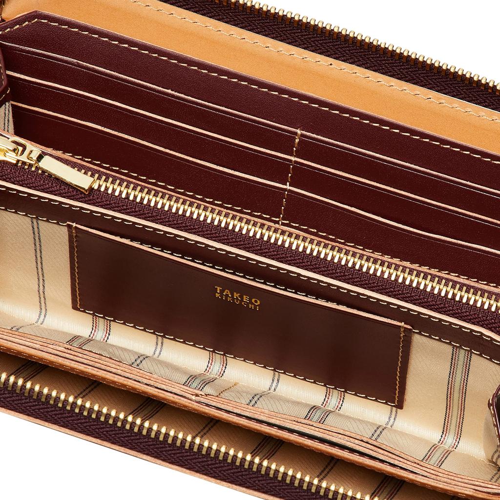 Длинный кошелек с круглой молнией TK Surface Accessory Bordeaux [Takeokikuchi] для мужчин
