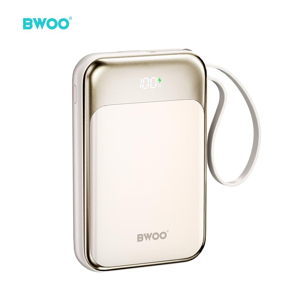 Bwoo P80 Powerbank Pd 20W 10000 Mah Z Kablem Usb-C I Wyświetlaczem Złoty