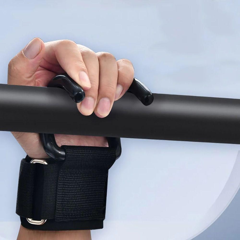 1/2Pcs Weight Strap Hand-Bar Wrist Strap With Wrist Wraps Gym Fitness Hook Weight Lifting Hooks